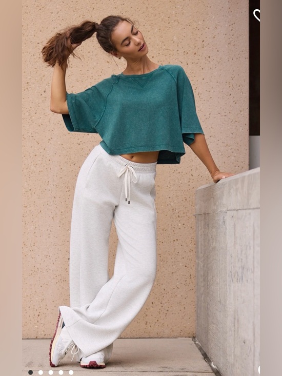 Altar'd State Pants - Altar'd State Wide-Leg Joggers in Off-White